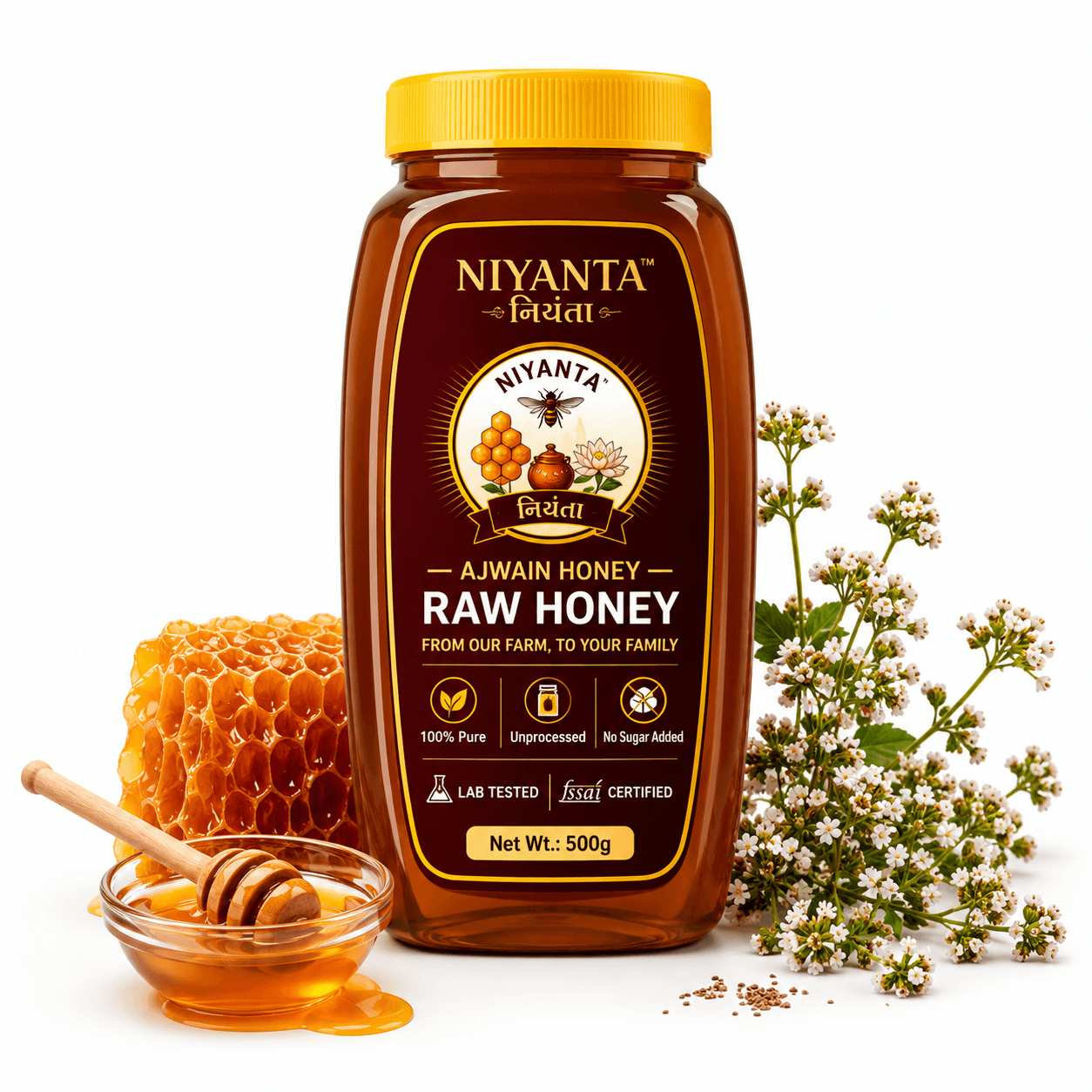 NIYANTA™ Ajwain Raw Honey 500GM