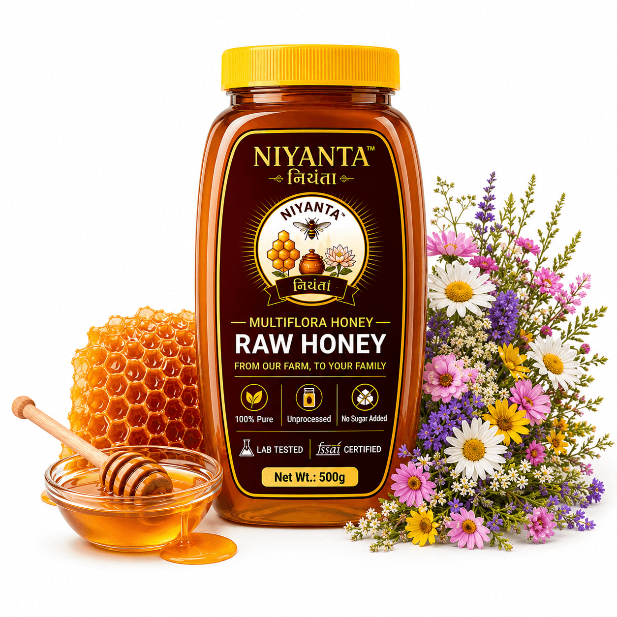 NIYANTA™ Multiflora Raw Honey 500g