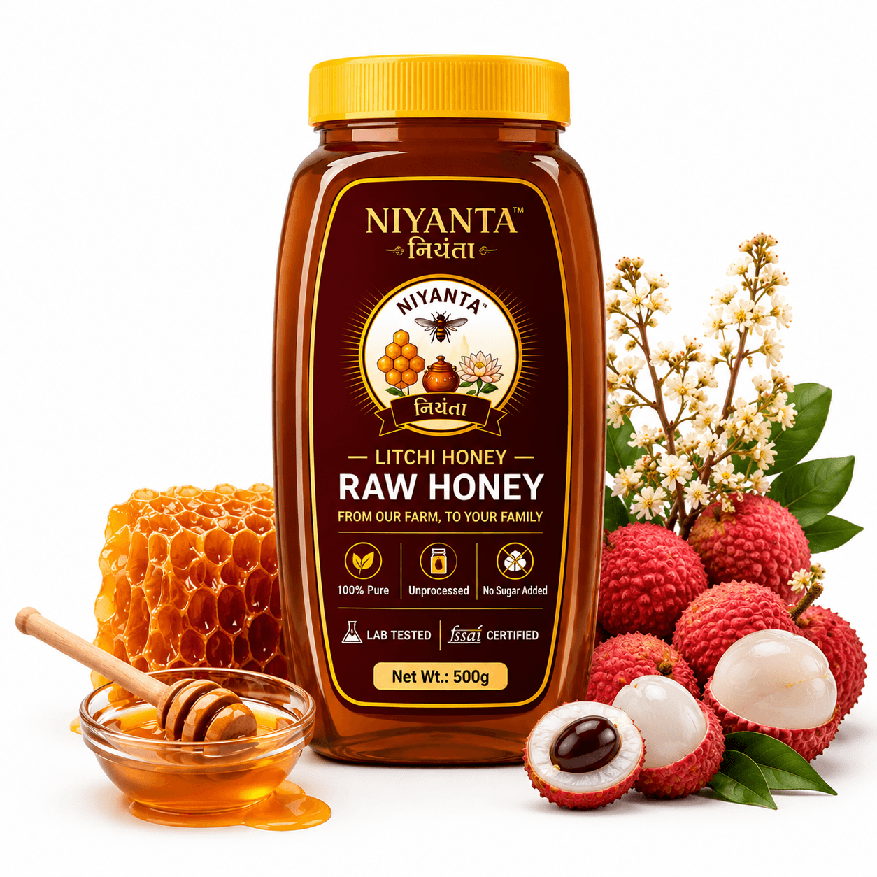 NIYANTA™ Litchi Raw Honey 500GM